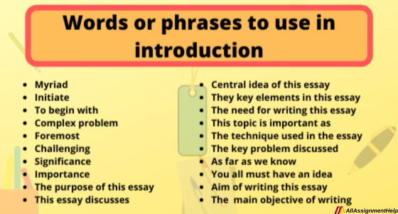 word or phrases to use in essay