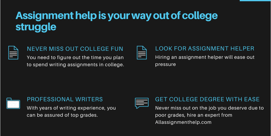 assignment assistance is your way out of college